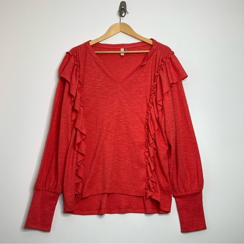 Pilcro and the Letterpress Red V-Neck Sweater